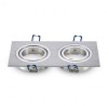 CORP SPOT 2XGU10 PATRAT ALUMINIU, V-TAC
