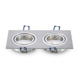CORP SPOT 2XGU10 PATRAT ALUMINIU, V-TAC