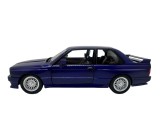 Macheta BMW E30 M3 albastru ursulet 1:24 cu sunet, lumini, pornire pe volan, resort