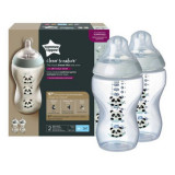 Biberon Tommee Tippee Closer to Nature, 340 ml, PP, Ursuleti Panda, 3 luni +, 2 buc