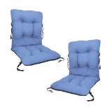 Set 2 Perne sezut/spatar pentru scaun de gradina sau balansoar, 50x50x55 cm, culoare albastru, Palmonix