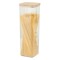 Cutie de Depozitare Alimente, Cyrax, Cutie de tip Container, Cutie pentru Cereale, din Plastic, Capac din Bambuc, 10 x 10 x 30 cm, Volum 1.9 l, Transp
