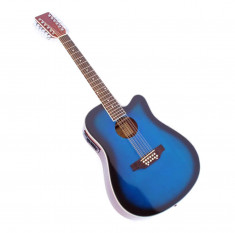 Chitara 12 corzi Cherrystone AW-12CQ Electro Acustica Western Cutaway Molid ALBASTRU foto