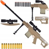 PUȘCĂ DE LUNETIST MARE 75 cm CARCASE DE SĂGEȚI DIN SPUMĂ SET DEȘERT