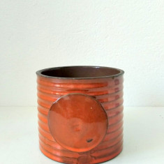 DD - Vas ceramic vintage Mid Century Modern studio art, glazurat, 8cm inaltime
