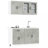 Cumpara ieftin Set dulapuri de bucătărie 4 piese &bdquo;Kalmar&rdquo; gri beton Lemn
