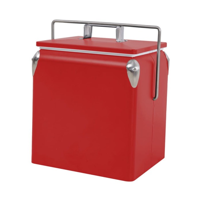 Ladă frigorifică retro metalică turistică 13 l roșie