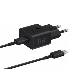 Incarcator samsung original t2510, ep-t2510xbegeu, type-c 25w, incarcare rapida cu cablu usb-c, negru foto