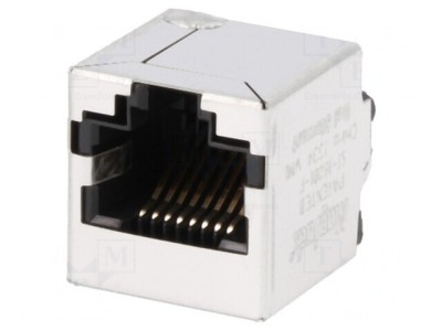 Soclu RJ45 Ecranat cu LED 8p8c THT foto