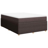 Cumpara ieftin Pat box spring cu saltea, maro inchis, 140x200 cm, textil
