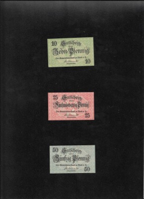 Set Notgeld 10 + 25 + 50 pf Thale foto