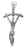 MICUȚ CRUCIFIX PAPAL, MODEL LELLO SCORZELLI DIN ALIAJ METALIC ARGINTIU