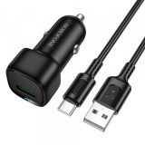 Incarcator Auto Cu Cablu USB-C Borofone BZ34 Cloud, 18W, 3A, 1 x USB-A, Negru
