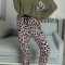 K774-9912 Pijama lejera cu imprimeu animal print - leopard