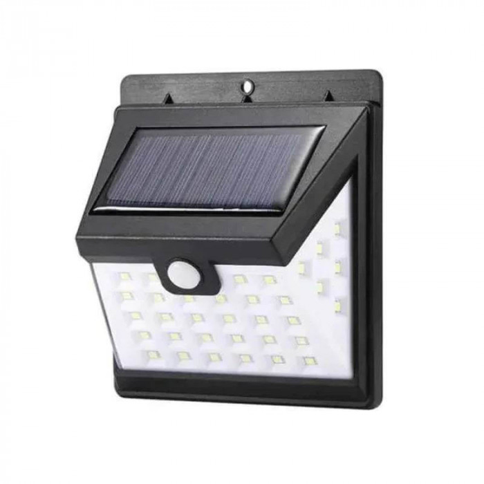 Lampa de perete Edman Q-L427 cu incarcare Solara, 40 leduri, Negru