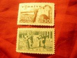 Serie Turcia 1957 -Peisaje , obiceiuri - Bergama , 2 valori, Nestampilat