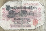 BNKSTR03DE Bancnotă Veche Germania 2 Mark 1914 (Darlehnskassenschein), Primul Război Mondial, Pentru Colecție / Numismatică