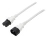 Cablu IEC C14 C15 3x14AWG 1,8m alb 15A
