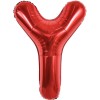 Balon folie metalizata litera y, flippy, 40 cm, umflati cu heliu sau aer, ambalaj individual, pai inclus, rosu