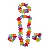 Set Accesorii Deghizare Flori Havaiene Multicolor, 4 Buc
