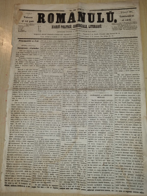 ziarul romanulu 19 ianuarie 1861 - stabilimentul c.a rosetti foto