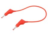 Cablu Conectare Mufa Banana 4mm 32A ST&Auml;UBLI Rosu PVC Lungime 0.25m CAT II 600V