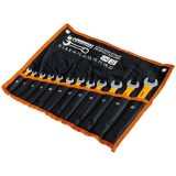 Set chei combinate cu strat anticoroziv, 6-22 mm, otel crom vanadiu, cu husa textila, 12 piese, Powermat
