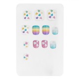 Unghii False Copii Autocolante Curcubeu Multicolor, 12 Bucăți - Unghii Decor Manichiura Fetite, Aplicare Usoara