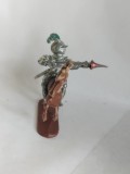 bnk jc Germania - Jean Hoefler - cavaler medieval cu lance in lateral - calare