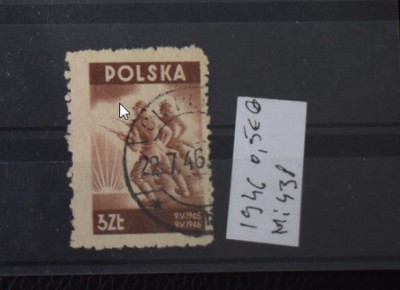 TS23 - Timbre serie Polonia - 1946 Mi 438 foto