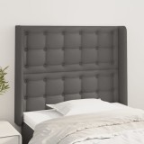 Gossi tablie de pat cu aripioare, gri , 93x16x118/128 cm, piele eco