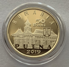 50 Bani 2019 PROOF, in capsula, 550 Ani Manastirea Putna foto