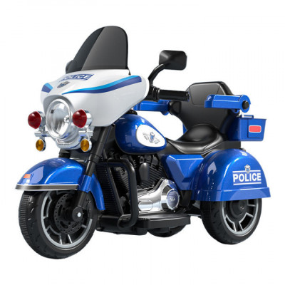 Motocicleta electrica, Kinderauto BJLT609 cu scaun tapitat, roti gonflabile, 50W, 6V 7ah, telecomanda, albastra foto