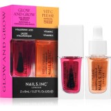 Nails Inc. Glow and Grow &amp; Vit C Please set de lacuri de unghii cu efect de nutritiv