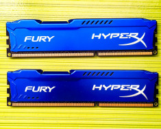 Memorie Kingston HyperX Fury Blue HX318C10FK2/8, 8GB DDR3 1866MHz, Dual Channel foto