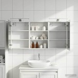 vidaXL Set dulap baie cu raft 3 pcs 120 x 10,5 x 60,5 cm Lemn compozit 3403736