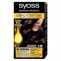 Vopsea de Par Permanenta, Fara Amoniac, SYOSS Oleo Intense, 4-86 Nuanta Saten Ciocolatiu, 115 ml, Vopsea Permanenta, Vopsea Fara Amoniac, Vopsea SYOSS