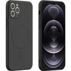 Husa protectie Flippy compatibila cu iPhone 13 (6.1), Liquid MagSafe, ring-shaped, magnetica, Negru foto