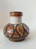 Vază Strehla 1420 (Ceramică Retro / East German Pottery GDR / Fat Lava Mid-Century)