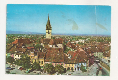 F1 - Carte Postala - Sibiu, Vedere generala, circulata 1976 foto
