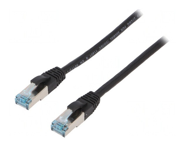 Patch Cord S/FTP 6a Negru 2m Cu 27AWG IP20