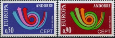 s3 - Andorra fr.1973 - Europa-cept 2v. neuzat,perfecta stare foto