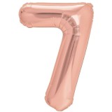 Balon din folie metalizata flippy, figurina cifra, tema aniversare 100 cm, ambalaj individual, pai inclus, umflare cu aer sau heliu, coral, rose, cifr