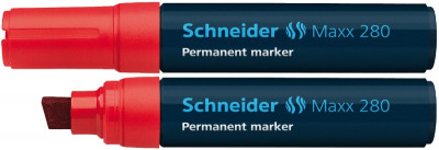 Permanent Marker Schneider Maxx 280, Varf Tesit 4+12mm - Rosu foto