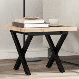 Masuta cafea vidaXL, lemn masiv pin/otel, 40x40x35.5cm, maro, design X, Sufragerie