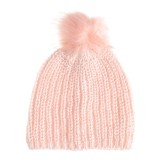 Caciula roz cu mot pufos