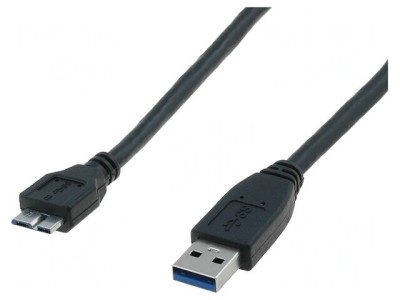 Cablu USB 3.0 A la Micro B 1m Negru foto