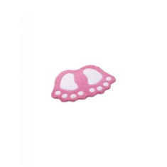 Covoras de baie roz din PVC, model picioare, anti-derapant, ultra-absorbant, 60 x 40 cm