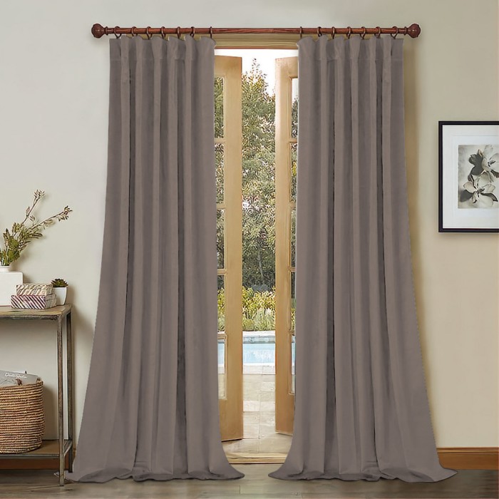 Draperie din catifea cu rejansa din bumbac tip fagure, Madison, 200x240 cm, densitate 700 g/ml, Harbor gray, 1 buc
