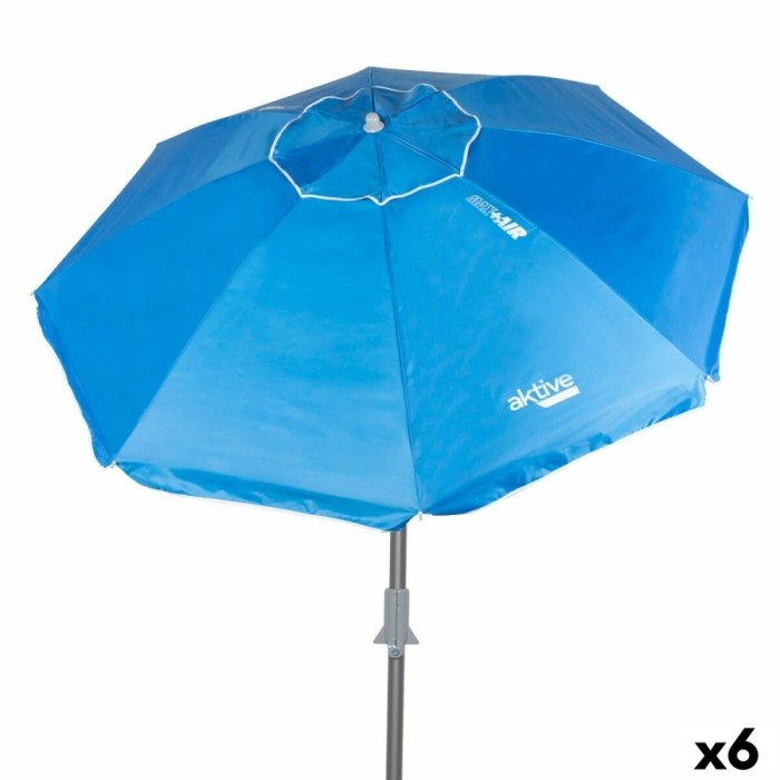 Umbrelă Aktive Albastru 200 x 205 x 200 cm (6 Unități)